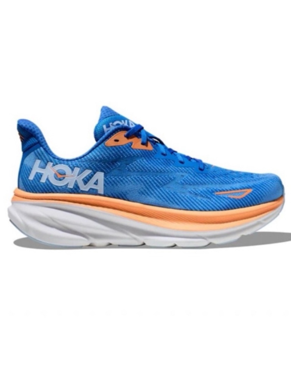 Hoka Clifton 9 Coastal Sky/Orange Mens size 9.5 NEW!!!